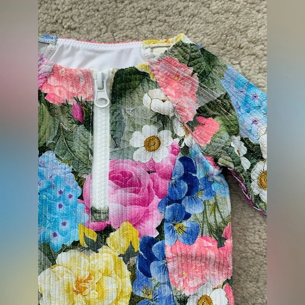 Show Me Your MuMu Mini Size 6-12 Months Floral Watercolor One Piece Swimsuit